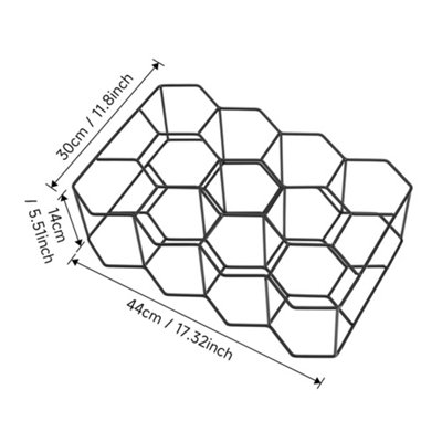 11 Bottle Storage Creative Hexagon Steel Wine Rack W 45x D 22x H 49.5 cm - 5