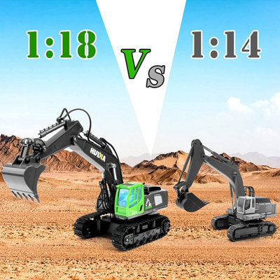 11 Channel Multifunction 2.4Ghz Remote Control Excavator 1:18 Scale ...