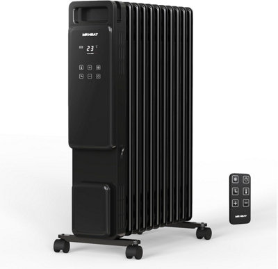 11 Fin Oil Filled Radiator 240V 2500W Electric Portable Heater 3 Heat ...