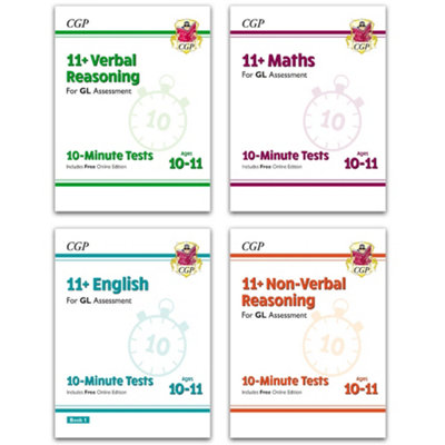 11+ GL 10-Minute Tests Age 10-11 Collection 4 Books Set: Maths, English ...