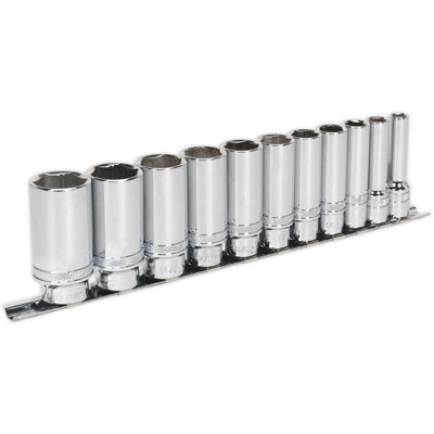 11 PACK DEEP Socket Set 3/8