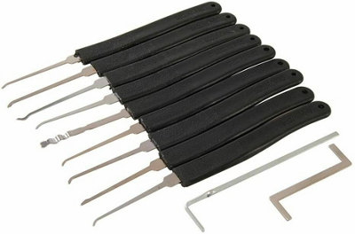 11 Pc Lock Picking Set - Strong & Flexible Steel - Door Key Locksmith Tool Kit