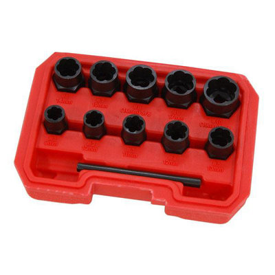 11 pcs Bolt Extractor Socket Set for Removing Damaged Bolts / Nuts