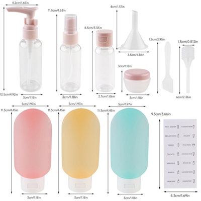 11 Pcs Portable Travel Bottle Set Refillable Toiletry Containers