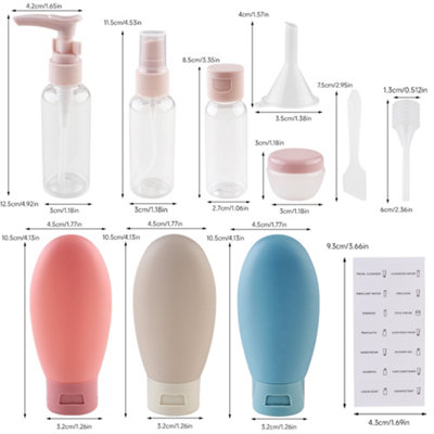 11 Pcs Travel Toiletry Bottle Set Leakproof Refillable Containers