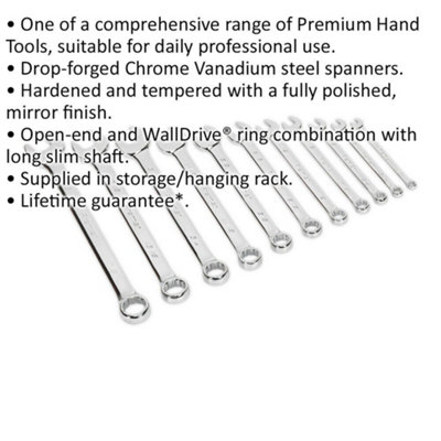 11-Piece Combination Hand Spanner Set with 12 Point Socket Wrenches for All Your DIY Needs
