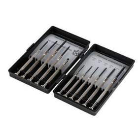 11 Piece Jewellers Screwdriver Set Philips & Slotted 1mm 3mm Scratch Awl