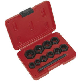 11 Piece Spanner Type Bolt Extractor Set - Reverse Spiral Flutes - Low Profile