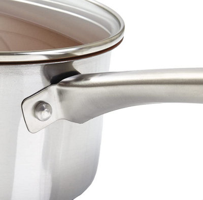 11 Piece Stainless Steel Kitchen Cookware Set Dishwasher Oven Safe Set with Copper Non Stick