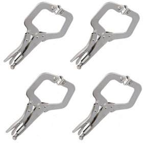 11" Welding C Clamp with Swivel Pads Fully Adjustable Quick Release Fastener 4pc