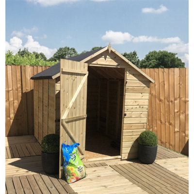 11 x 4 WINDOWLESS Garden Shed Pressure Treated T&G Single Door Apex Wooden Shed (11' x 4') / (11ft x 4ft) (11x4)