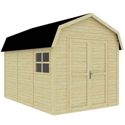 11 x 8 Dutch Barn - Double Doors - 19mm Tongue and Groove Walls and Floor - 1 Window