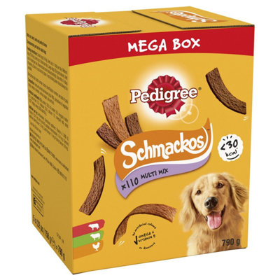 110 Pedigree Schmackos Mixed Meaty Variety Dog Treats Mega Box 1 x 790g box