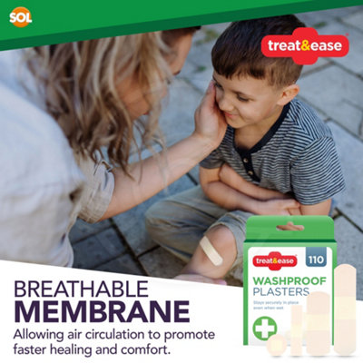 110 Waterproof Plasters & Dressing Supplies - Breathable Childrens Plasters Waterproof Assorted Plasters Kids - 6