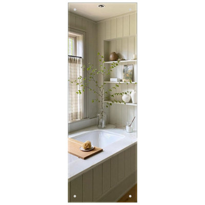 110 x 38cm Frameless Bathroom Mirror, Rectangle Wall Mounted Mirror