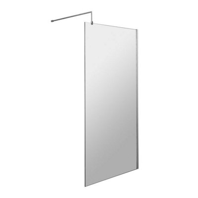Dezine 8mm Chrome 1600 X 760mm Fixed Side And End Screens With Shower Tray from B&Q