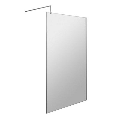 Dezine 8mm Chrome 1800 X 700mm Fixed Side And End Screens With Shower Tray from B&Q