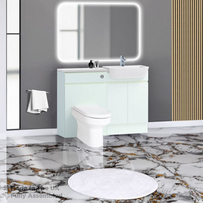 1100mm Set With Gloss White Worktop, No Sanitaryware Or Cistern - Lucente Gloss Cream Price Comparisons | Compare The Build