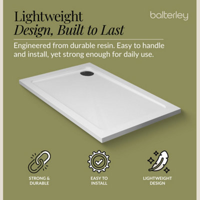 1100mm x 700mm Premium Rectangular Shower Tray - White