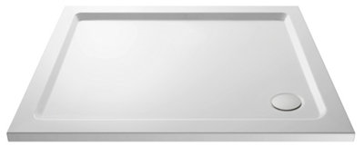 1100mm x 800mm Premium Rectangular Shower Tray - Gloss White