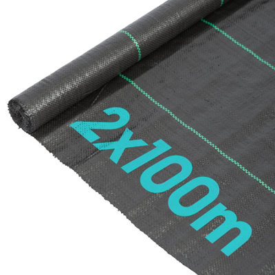 110gsm Weed Control Membrane 2m x 100m Coverage (4 Rolls)