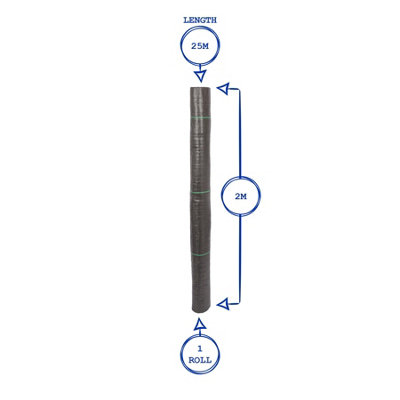 110gsm Weed Control Membrane 2m x 25m Coverage (1 Roll) - 3