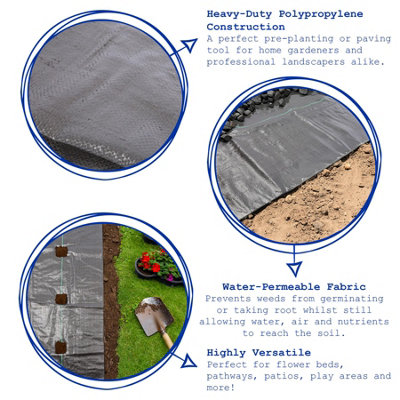 110gsm Weed Control Membrane 2m x 5m Coverage (1 Roll)