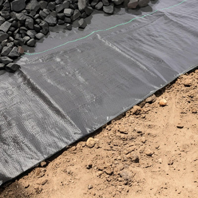 110gsm Weed Control Membrane with Pegs & Plates 2m x 5m Coverage (1 Roll) - 6