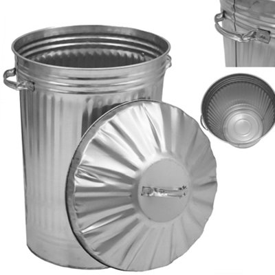 110L Galvanised Metal Bin Retro Style Steel Bin Animal Feed or Garden Bin
