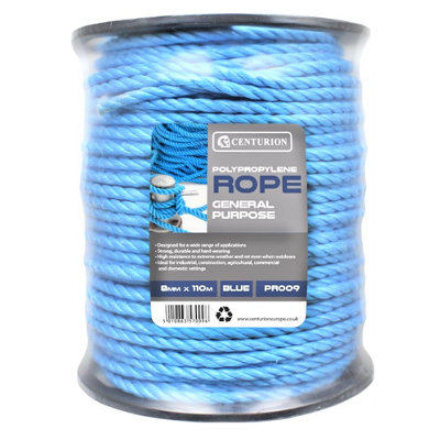 110m x 8mm Polypropylene Rope General Purpose Blue