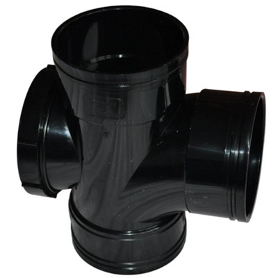 110mm Black Soil Pipe 90 Degree Access Triple Socket Tee spb17
