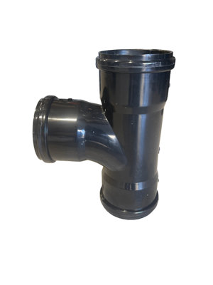110mm Black Soil Pipe 90 Degrees triple Socket Branch