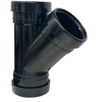 110mm Black Soil Tee Branch 135 Degrees With Triple Socket spb14