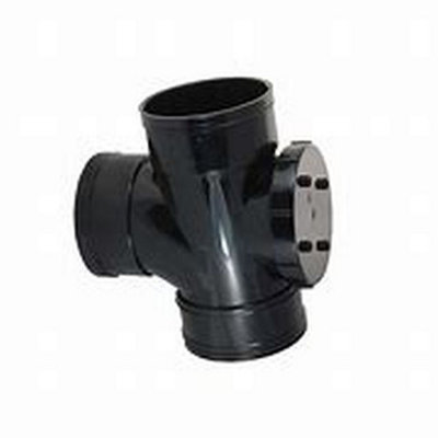 110mm black solvent Triple socket Access Tee
