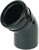 110mm Pushfit Black Soil Pipe Elbow Bend 45 Degree Single Socket spb5