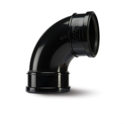 110mm Pushfit Black Soil Pipe Elbow Bend 92.5 Degrees Double Socket spb