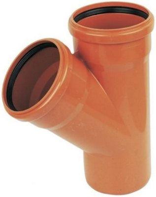 110mm Underground Tee Y Shape Branch 45 Degrees With Double Socket ug15