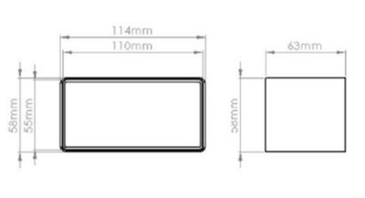 110mm x 54mm Flat Rectangular Ducting Connector. Join 2 lengths of ducting.
