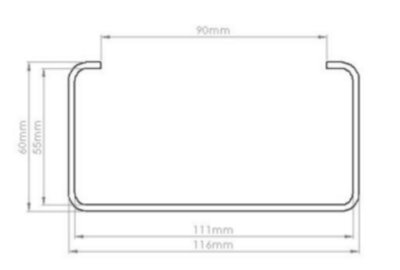 110mm x 54mm Vent-a-Pack Flat Channel Clip (2 per Pack)