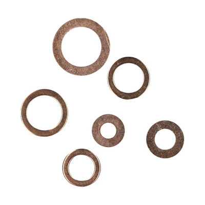110PC Copper Washer Assortment M6 - 16 Hydraulic Fitting Seal Sump Ring Plug