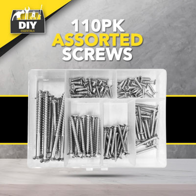 110pk Wood Screws Assortment - 7