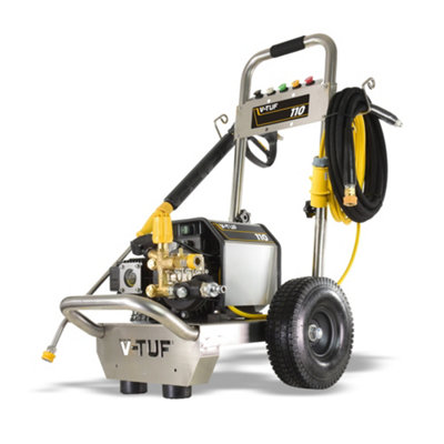 110v Compact, Industrial, Mobile Electric Pressure Washer - 1450psi, 100Bar, 12L/min