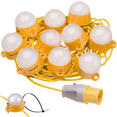 110V LED Festoon Kit Interconnectable Site Lighting 1x 22m