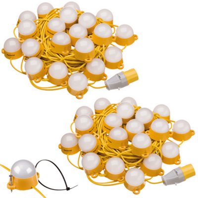 110V LED Festoon Kits Interconnectable Site Lighting 2x 50m