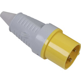 110V Yellow 2P+E Plug - Industrial 16A 2P+E Site Plug Connector - IP44 Rated