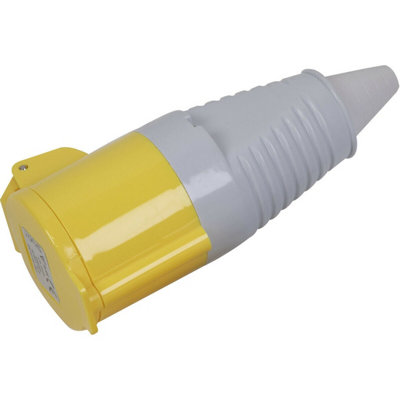 110V Yellow Plug Socket - Suitable for 2P+E 16A Connectors - IP44 Rated - 3