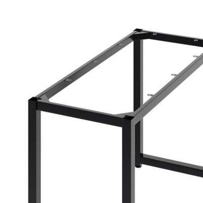 110x50x71cm Open Cuboid Black Iron Table Frame, Black