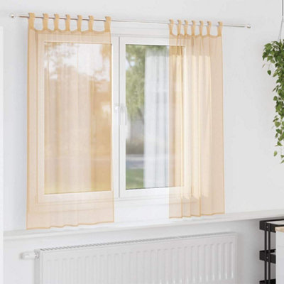 Berkfield Voile Curtains With Loops 2 Pcs Sand 140X175 Cm from B&Q