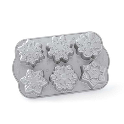 Nordic Ware Cakelet Tin: 6 Hole Nordicware Frozen Snowflake Tin from B&Q