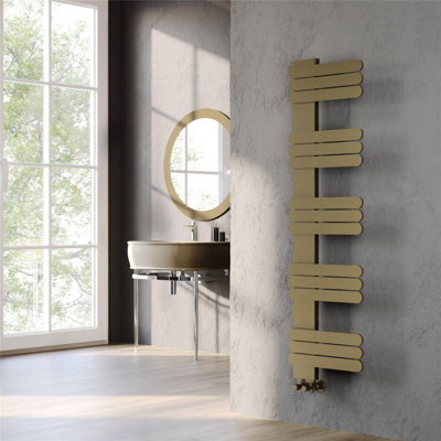 1120mm (H) x 450mm (W) - Bronze Vertical Aluminum Heated Towel Rail (Diaz) - (1.12m x 0.45m) - Depth 40mm